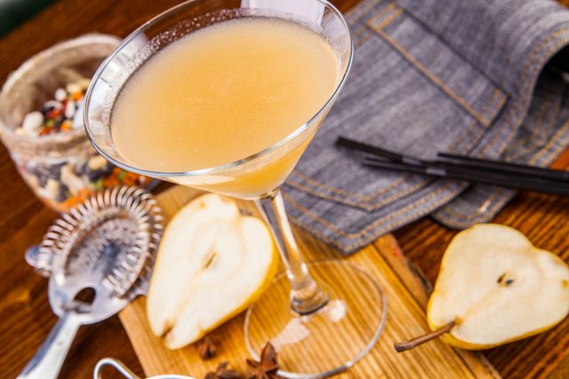 Une recette de cocktail saktini  la poire