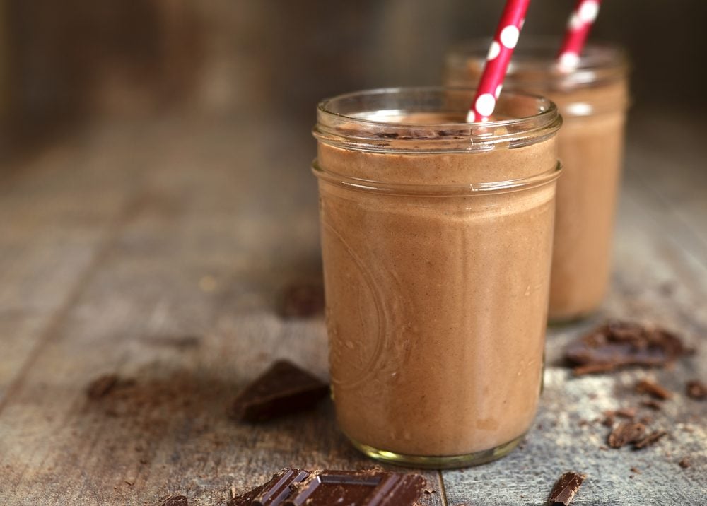 A cocoa and peanut butter smoothie