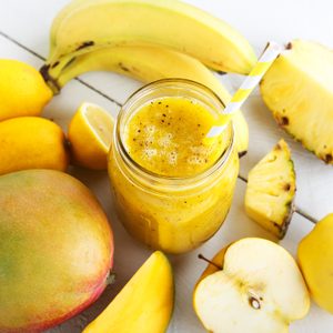 Recette santé de lait frappé banane et mangue