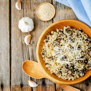 Recette facile de risotto de quinoa aux champignons