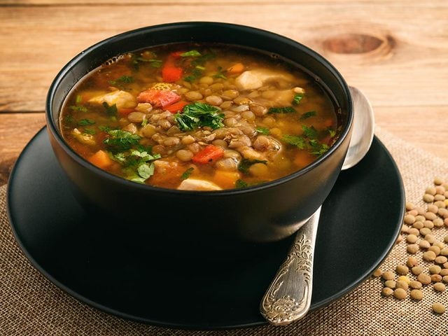 Recette faible en calories: soupe  litalienne.