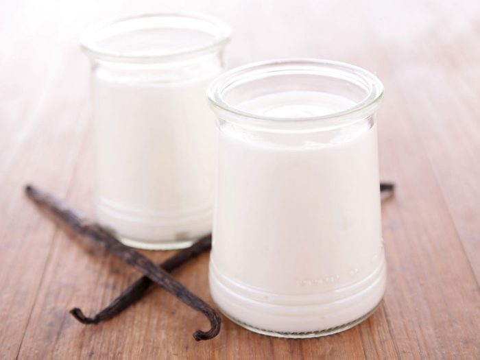 Mets habituel: yogourt à la vanille