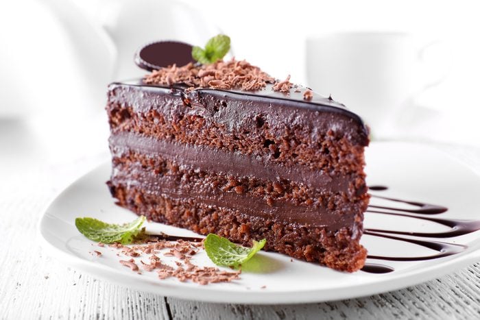 Gâteau suprême au chocolat faible en gras.