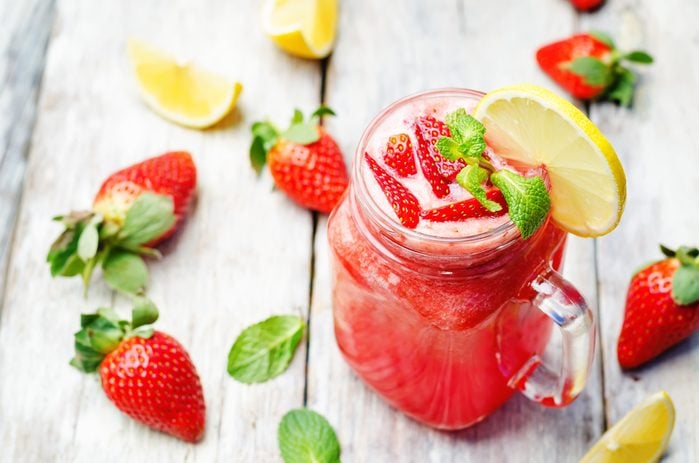 Smoothie limonade à la fraise