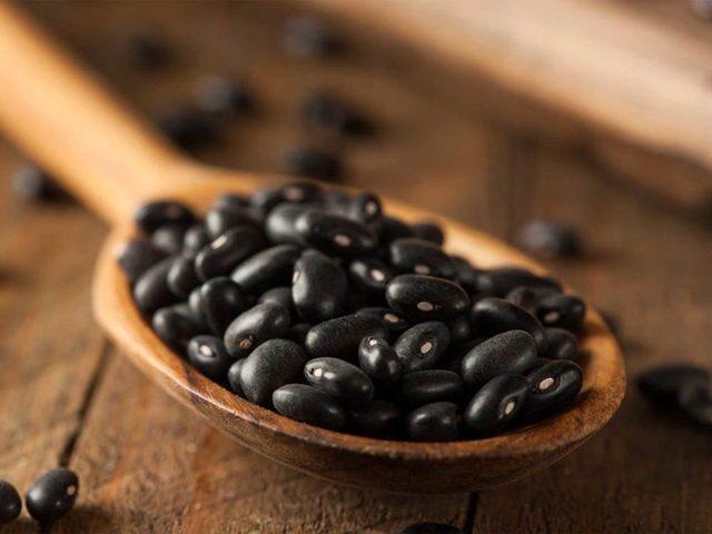 Aliment riche en fer: les haricots noirs.