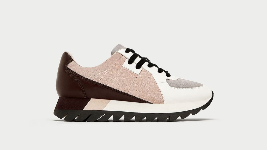 Espadrilles Contrasting Leather Platform Sneakers de Zara, 59,90 $
