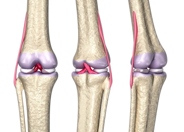 Une douleur au genou peut être due à une blessure aux ligaments.
