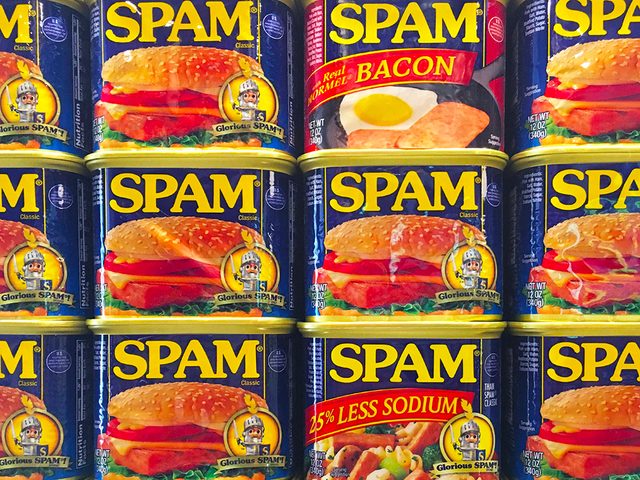 Le spam est l'un des aliments  viter.