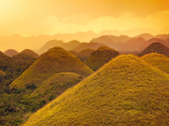 Chocolate Hills aux Philippines est l'une des plus belles formations rocheuses naturelles à travers le monde.