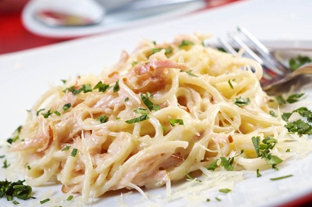 Meilleures recettes de ptes : spaghetti Carbonara.