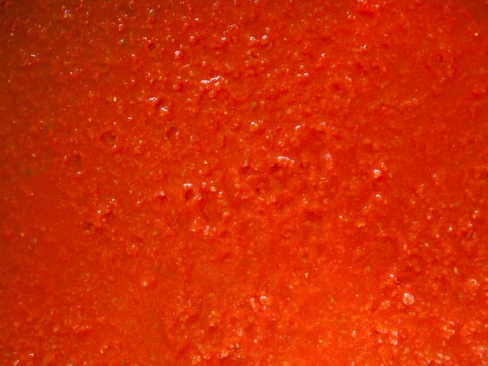 Potassium: de la sauce tomate.