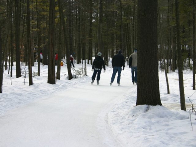 La patinoire du parc du domaine vert.