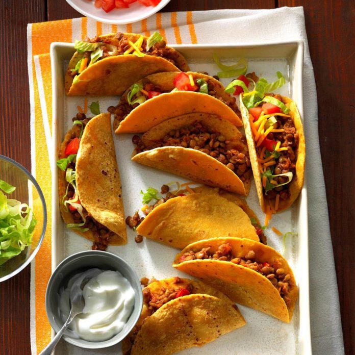 Délicieuse recette végétarienne de tacos aux lentilles.