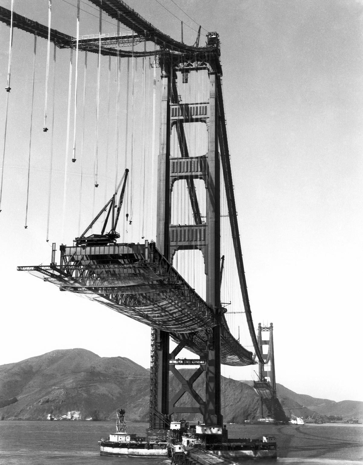 Monument célèbre : construction du pont de San Francisco.