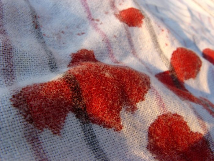 Enlevez des taches de sang en utilisant du vinaigre blanc.