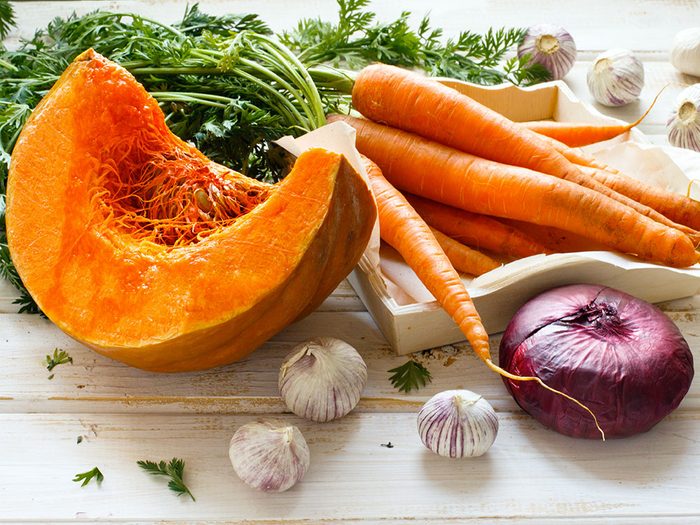 Les carottes, les citrouilles, les potirons et autres sont d'excellents aliments anticancer.