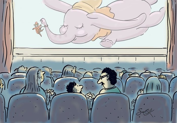 Caricature sur le cinéma.
