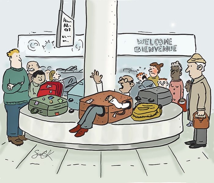 Caricature sur les aéroports.