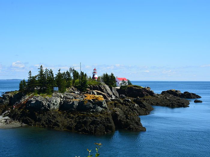 Sauver des baleines: East Quoddy Lighthouse sur l'île de Campobello au Nouveau Brunswick.