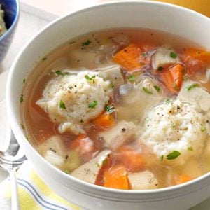 Soupe santé poulet et dumplings