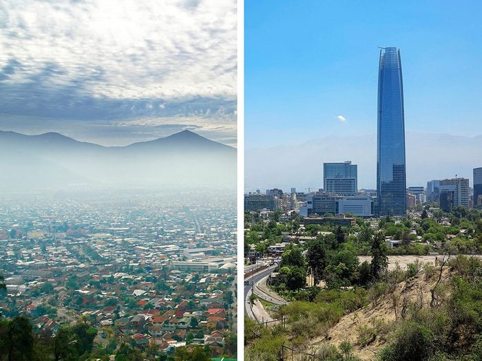 Santiago, au Chili, est l'une des villes les plus polluées.