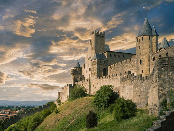 Châteaux: la Citadelle de Carcassonne en France.