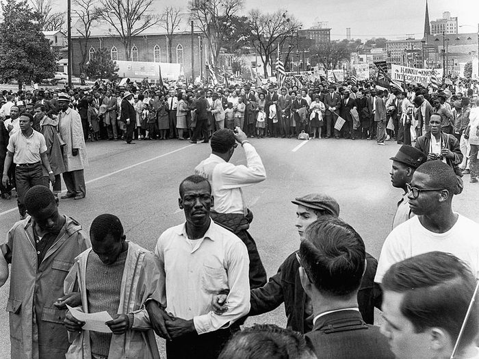 Une photo d'époque de la Marche de Selma à Montgomery.