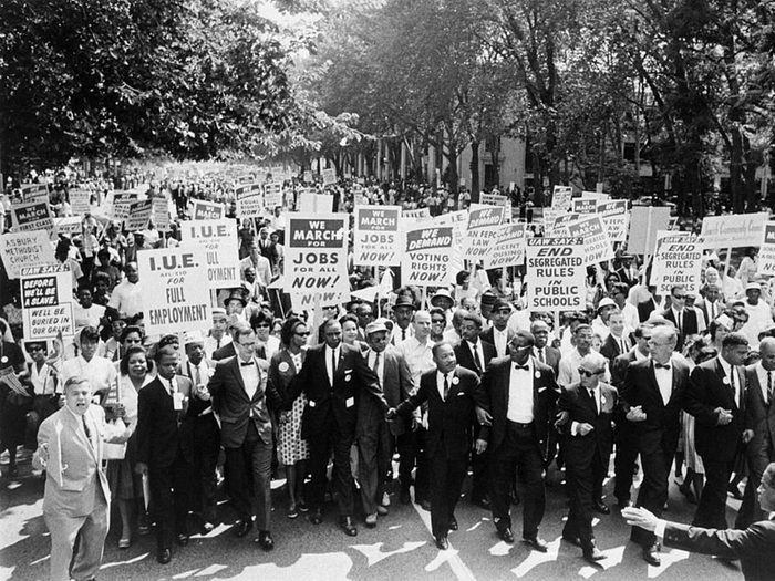 Une photo d'époque de la a Marche sur Washington.