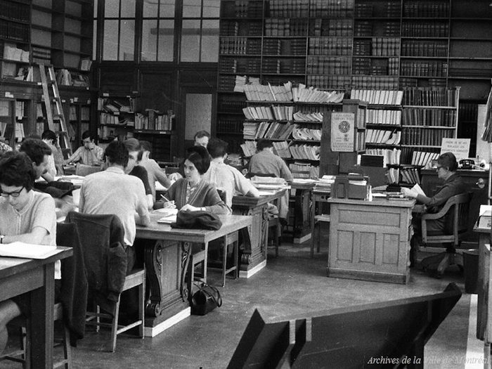 Québec d’autrefois: la salle Gagnon de la bibliothèque centrale, 15 avril 1967.