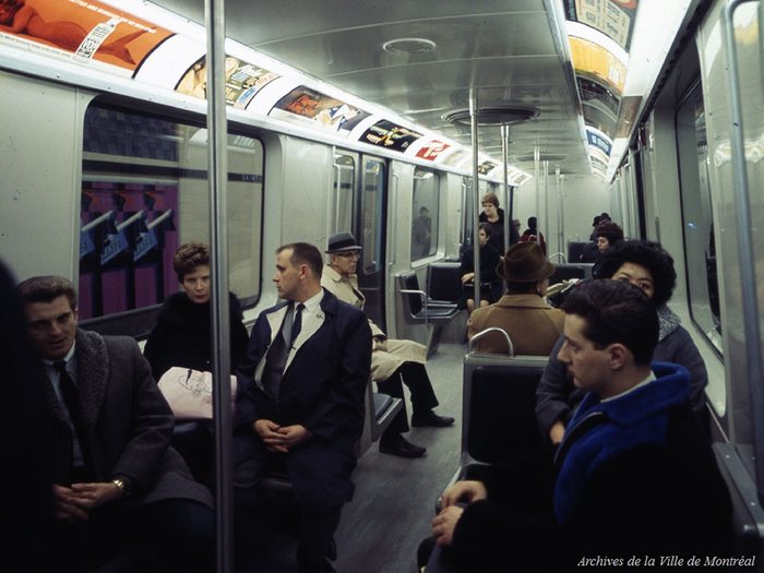 Québec d’autrefois: les wagons du métro de Montréal, 1966.