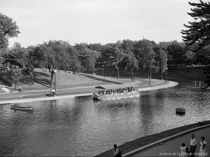Québec d’autrefois: l’étang du parc La Fontaine, 17 juillet 1954.