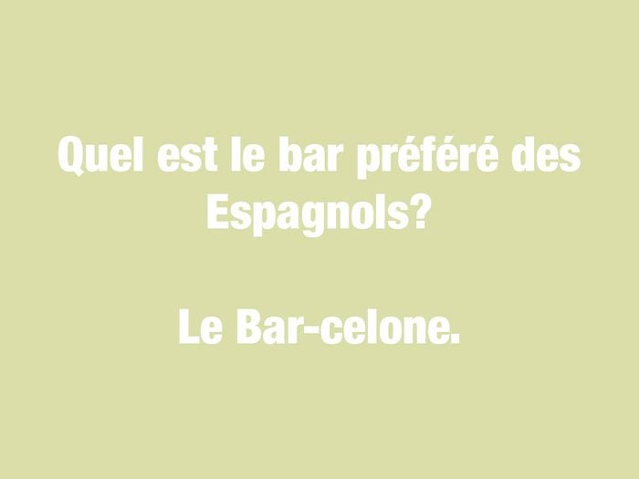 Blagues courtes: quel est le bar préféré des Espagnols?