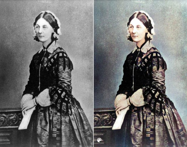 La photo colorise de Florence Nightingale.