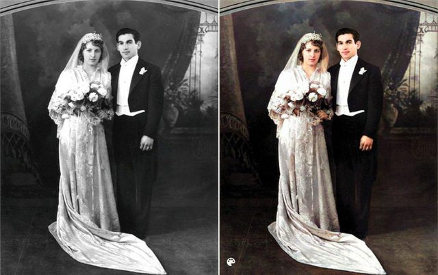 La photo colorise des grands-parents paternels de Kim Kardashian.