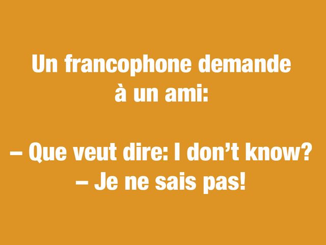 Blagues courtes: un francophone demande  un ami...
