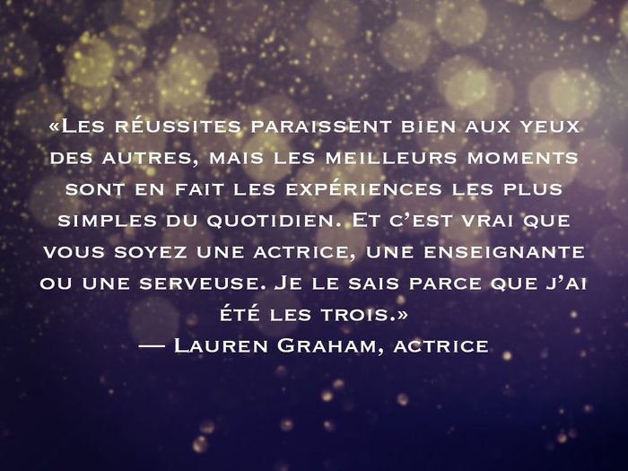 L'une des phrases de Lauren Graham fait partie des 50 citations inspirantes pour le Nouvel An 2021.