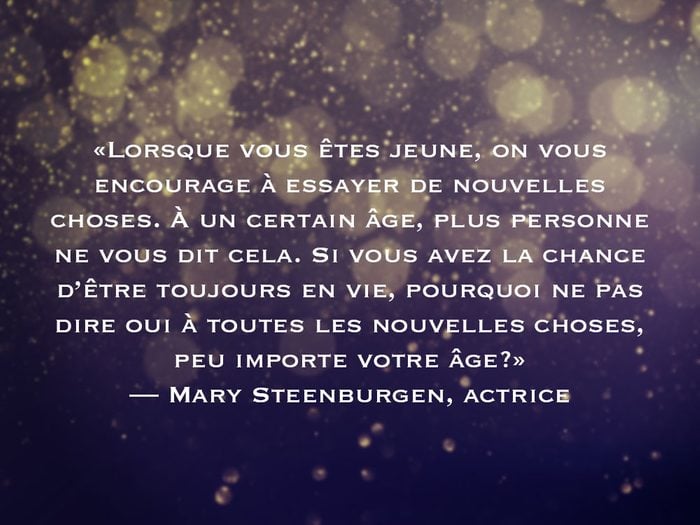L'une des phrases de Mary Steenburgen fait partie des 50 citations inspirantes pour le Nouvel An 2021.