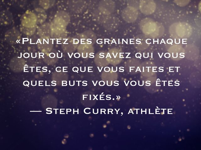 L'une des phrases de Steph Curry fait partie des 50 citations inspirantes pour le Nouvel An 2021.