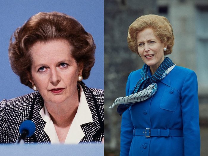La première ministre Margaret Thatcher dans la série The Crown.