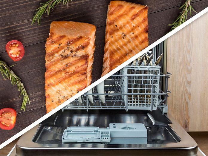 Vous serez surpris d'apprendre que vous pouvez faire cuire les filets de saumons au lave-vaisselle!