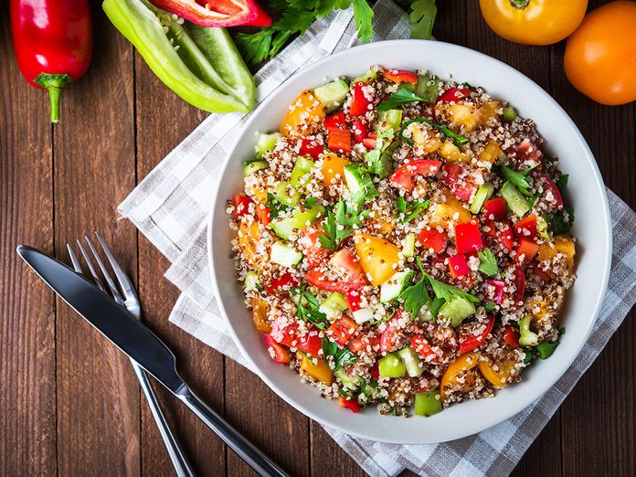 Bienfaits du quinoa: il est sans gluten.