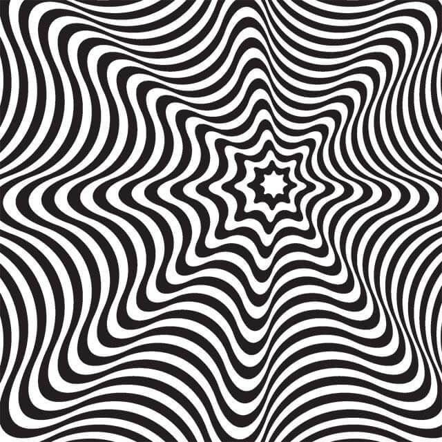 L’illusion d'optique en noir et blanc.