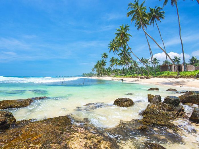 La plage d'eau chaude de Unawatuna, au Sri Lanka.