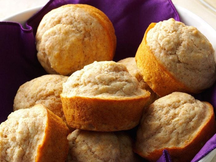 Recettes de muffins tendres au blé entier.