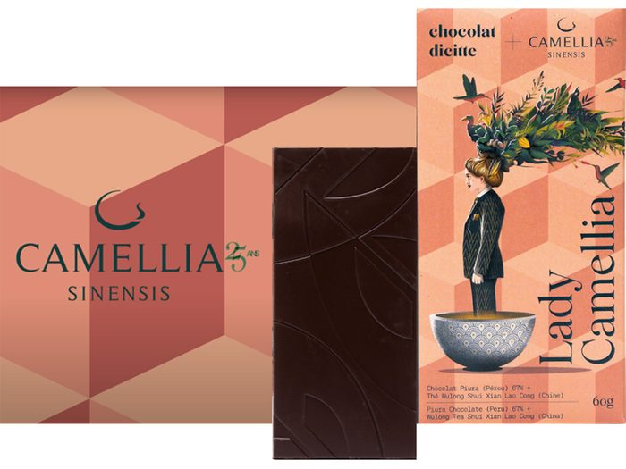 Une tablette de chocolat de Camellia Sinensis.