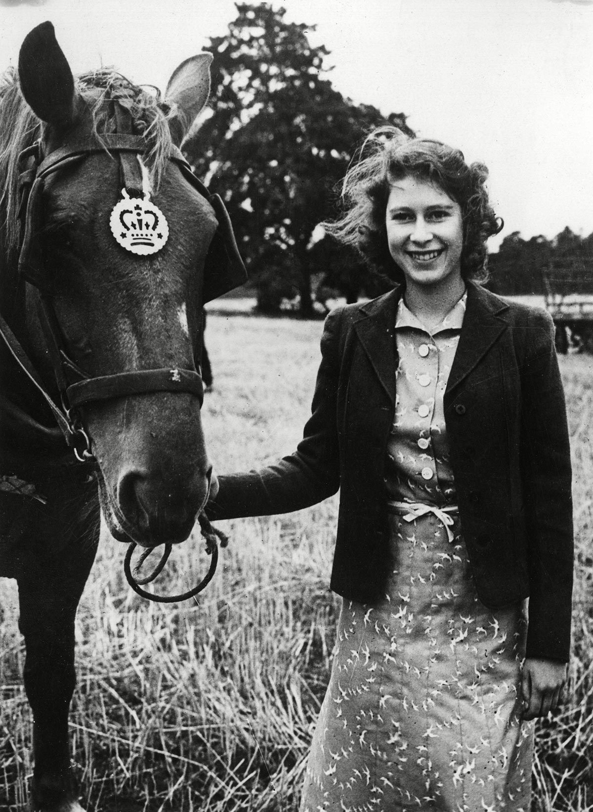 La reine Elizabeth avec un de ses chevaux