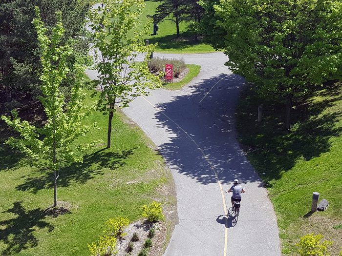 Bicycler,riding,along,the,ottawa,river,bike,paths,by,the