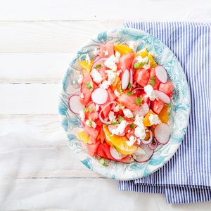 Salade melon d’eau, orange et radis
