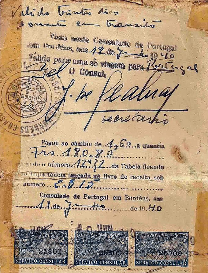 Le Schindler portugais: des documents Visa