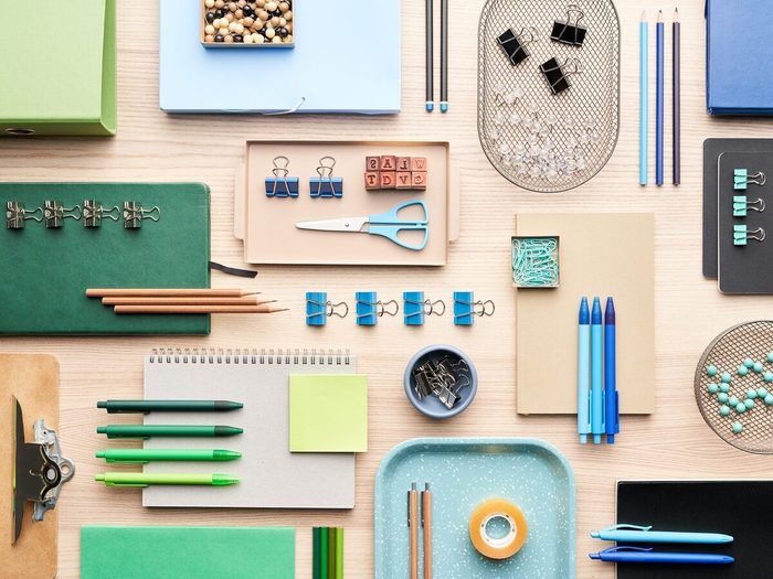 Composition Of Colorful Office Supplies